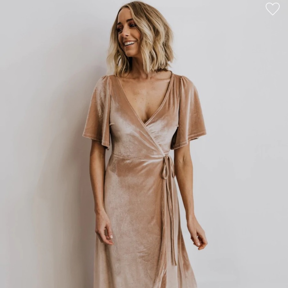 Baltic Born Velvet Wrap Maxi dress (in Shell color)